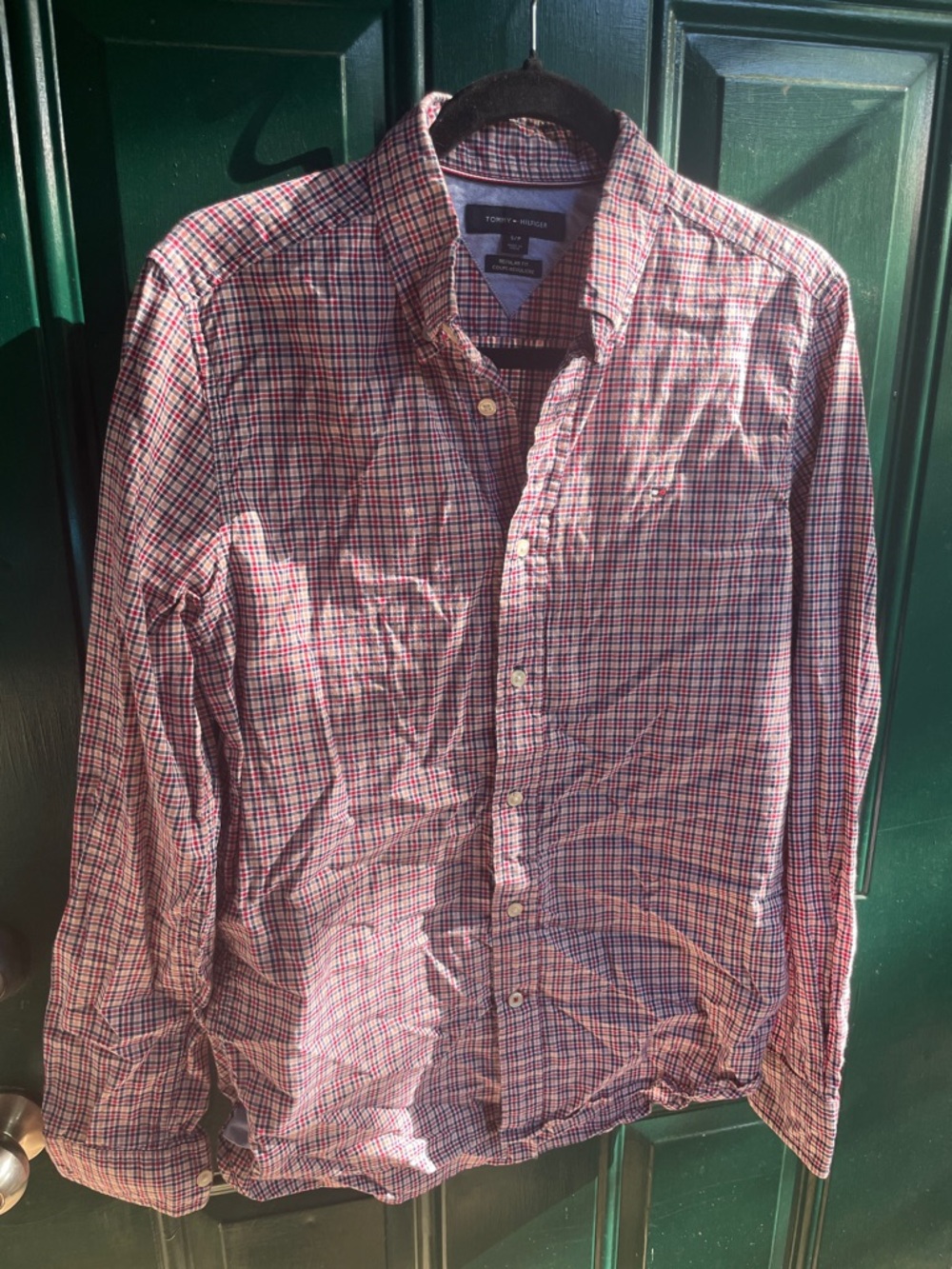 Tommy Hilfiger Red and Blue Check Button-Down Shirt